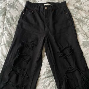 Pacsun wide leg flare ripped jeans